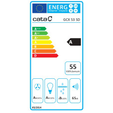 Cata | Hood | GCX 53 SD | Energy efficiency class A | Canopy | Width 53 cm | 750 m³/h | Touch Control | Stainless steel/Gray glass | LED