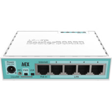 Mikrotik Wired Ethernet Router (No Wifi) RB750Gr3, hEX, Dual Core 880MHz CPU, 256MB RAM, 16 MB (MicroSD), 5xGigabit LAN, USB, PCB and Voltage temperature monitor, Beeper, IP20, Plastic Case, RouterOS L4 | Ethernet Router hEX | RB750Gr3 | No Wi-Fi | Mbit/s