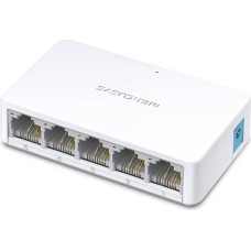 Mercusys | Switch | MS105 | Unmanaged | Desktop | 10/100 Mbps (RJ-45) ports quantity 5 | 1 Gbps (RJ-45) ports quantity | SFP ports quantity | PoE ports quantity | PoE+ ports quantity | Power supply type External | month(s)