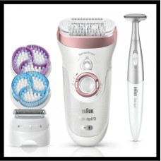 Braun SES9-980 Silk-épil 9 SkinSpa Epilator, White/Pink