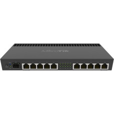 Mikrotik Wired Ethernet Router RB4011iGS+RM, Quad-core 1.4Ghz CPU, 1GB RAM, 512 MB, 1xSFP+, 1xSerial console port, PCB Temperature and Voltage Monitor, IP20, Cage and Desktop Case with Rack Ears, RouterOS L5 | Enthernet Router | RB4011iGS+RM | No Wi-Fi | 