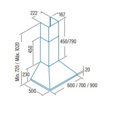 Cata | Hood | OMEGA 600 WH/M | Chimney | Energy efficiency class C | Width 60 cm | 645 m³/h | Mechanical control | LED | White