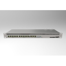 Mikrotik Wired Ethernet Router RB1100x4, 1U Rackmount, Quad core 1.4GHz CPU, 1 GB RAM, 128 MB, 13xGigabit LAN, 1xSerial console port RS232, PCB Temperature and Voltage Monitor, IP20, RouterOS L6 | Wired Ethernet Router | RB1100AHx4 | No Wi-Fi | Mbit/s | 1