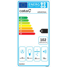 Cata | Hood | ARMONIA 45 X | Canopy | Energy efficiency class C | Width 44.8 cm | 645 m³/h | Mechanical | Stainless steel | LED