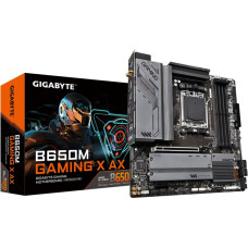 Gigabyte | B650M GAMING X AX 1.1 M/B | Processor family AMD | Processor socket AM5 | DDR5 DIMM | Memory slots 4 | Supported hard disk drive interfaces 	SATA, M.2 | Number of SATA connectors 4 | Chipset B650 | Micro ATX