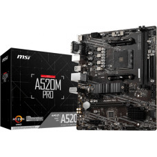 MSI | A520M PRO | Processor family AMD | Processor socket AM4 | DDR4 | Memory slots 2 | Number of SATA connectors | Chipset AMD A | Micro ATX