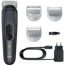 Braun | BG3340 | Body Groomer | Cordless and corded | Number of length steps | Number of shaver heads/blades | Black/Grey