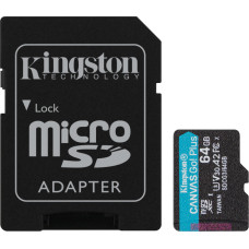 Kingston | microSD | Canvas Go! Plus | 64 GB | MicroSD | Flash memory class 10 | SD Adapter