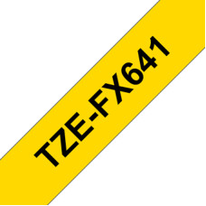 Brother | TZ-FX641 Flexible ID Laminated Tape | Black on Yellow | TZe | 8 m | 1.8 cm