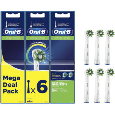 Braun Replaceable toothbrush heads | Refill Cross Action CleanMaximiser | Heads | For adults | Number of brush heads included 6 | White/Green