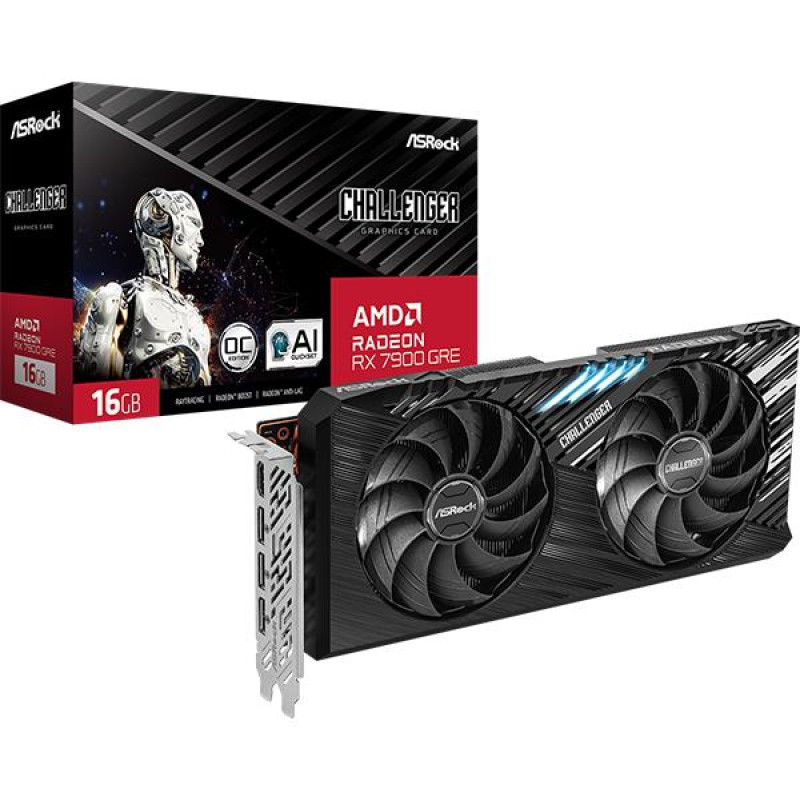 Asrock Graphics Card|ASROCK|AMD Radeon RX 7900 GRE|16 GB|GDDR6|256 bit|PCIE 4.0 16x|Dual Slot Fansink|1xHDMI|3xDisplayPort|RX7900GRECL16GO