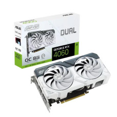 Asus Graphics Card|ASUS|NVIDIA GeForce RTX 4060|8 GB|GDDR6|128 bit|PCIE 4.0 16x|Dual Slot Fansink|1xHDMI|3xDisplayPort|DUAL-RTX4060-O8G-WHITE