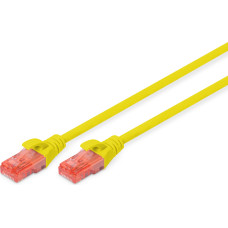 Digitus | Patch cord | CAT 6 U-UTP | PVC AWG 26/7 | 2 m | Yellow | Modular RJ45 (8/8) plug