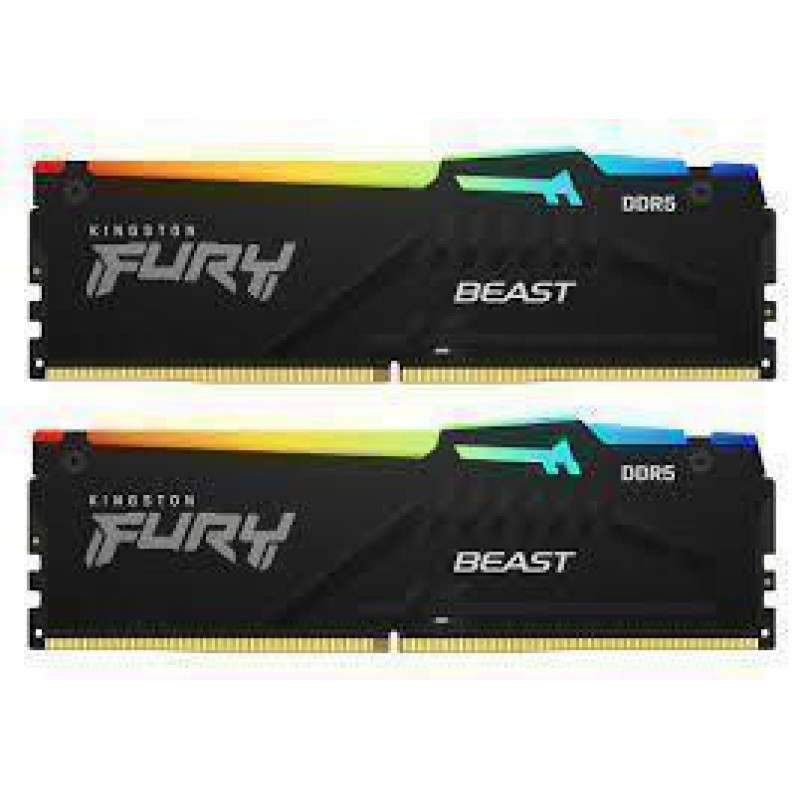 Kingston Fury Beast 64GB DDR5, 6000 MHz, CL30, 288-Pin, DIMM Kit (32GB x 2)