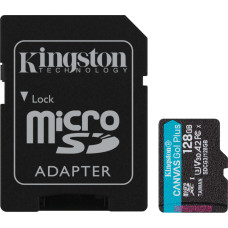 Kingston | microSD | Canvas Go! Plus | 128 GB | MicroSD | Flash memory class 10 | SD Adapter