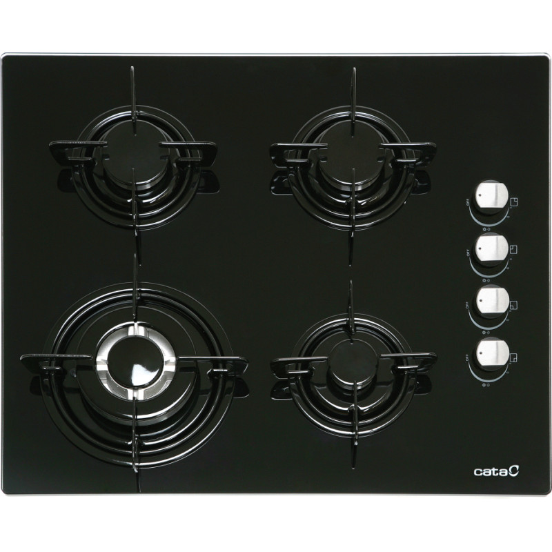 Cata | Hob | CI 631 A/A 08041412 | Gas on glass | Number of burners/cooking zones 4 | Rotary knobs | Black