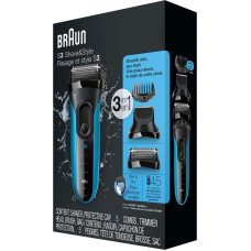 Braun | Shaver with trimmer | Series 3 Shave&Style 3010BT | Operating time (max) 45 min | Wet & Dry | NiMH | Black/Blue