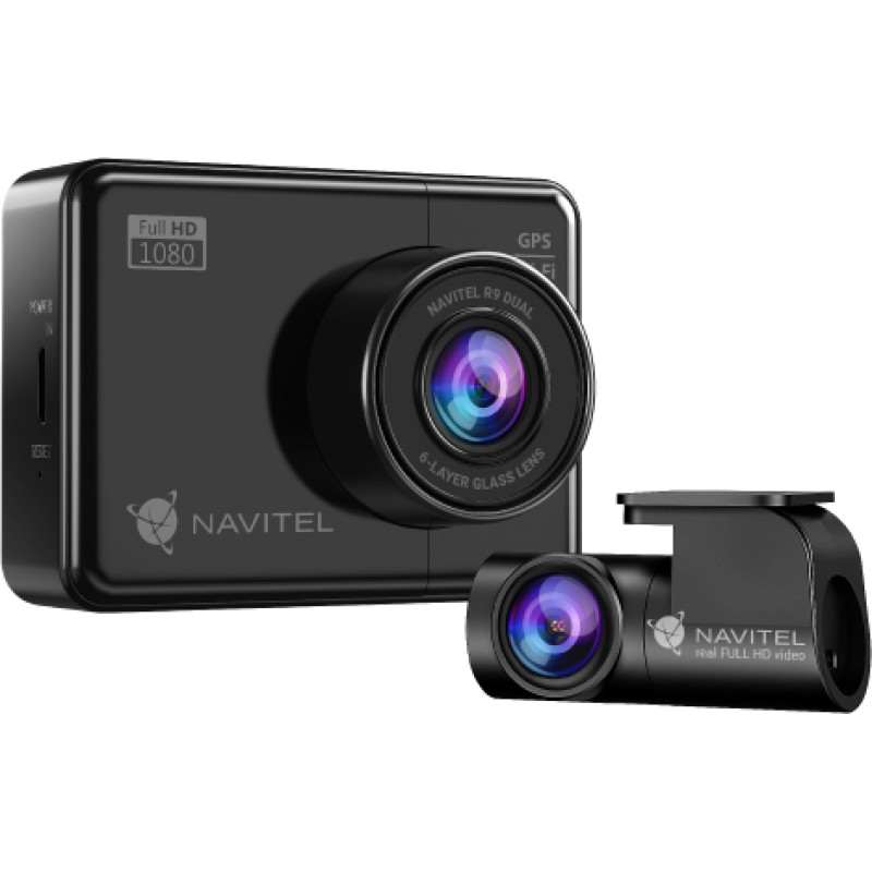 Navitel | R9 DUAL | Wi-Fi | Two-channel Full HD Dashcam | Audio recorder