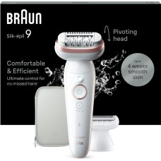 Braun Epilator | SES9-030 Silk épil 9 | Operating time (max) 50 min | Number of power levels 2 | Wet & Dry | White/Rose