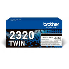 Brother TN2320 TWIN-PACK BLACK TONERS (BK = 2,600 PAGES/CARTRIDGE)