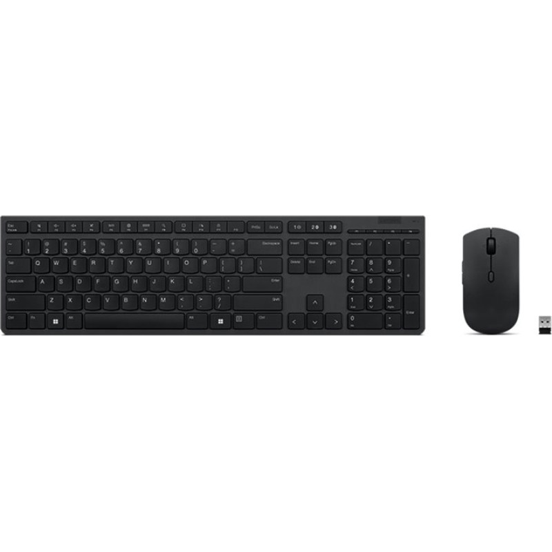 Lenovo | Professional Wireless Rechargeable Keyboard and Mouse Combo US Euro | Keyboard and Mouse Set | Wireless | Mouse included | US | Bluetooth | Grey | Wireless connection