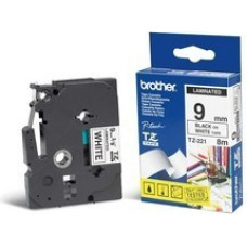 Brother | TZe-221 Laminated Tape | Black on White | TZe | 8 m | 9 cm