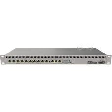 Mikrotik Wired Ethernet Router RB1100AHx4 Dude Edition, 1U Rackmount, Quad core 1.4GHz CPU, 1 GB RAM, 128 MB, 60GB M.2 SSD included, 13xGigabit LAN, 1xSerial console port RS232, 2x SATA3 ports, 2xM.2 slots, PCB Temperature and Voltage Monitor (CAPsMAN, Mo