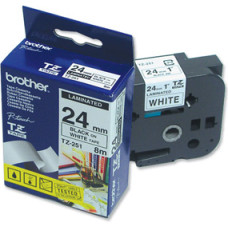 Brother | TZ-251 Laminated Tape | Black on White | TZe | 8 m | 2.4 cm