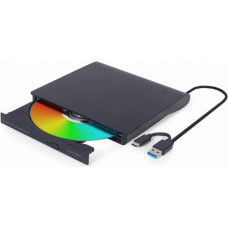 Gembird | External USB DVD Drive | DVD-USB-03 | Interface USB 3.1 Gen 1 | DVD±RW (±R DL) / DVD-RAM | CD read speed 24 x | CD write speed 24 x | Black