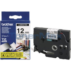 Brother | TZ-231 Laminated Tape | Black on White | TZe | 8 m | 1.2 cm