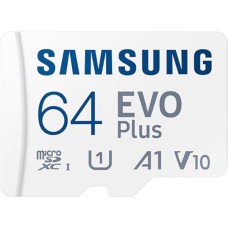 Samsung | MicroSD Card | EVO Plus | 64 GB | microSDXC Memory Card | Flash memory class U1, V10, A1