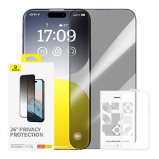Baseus Privacy Protection Tempered Glass Baseus aizsargstiklsBaseus Diamond iPhone 15 Plus